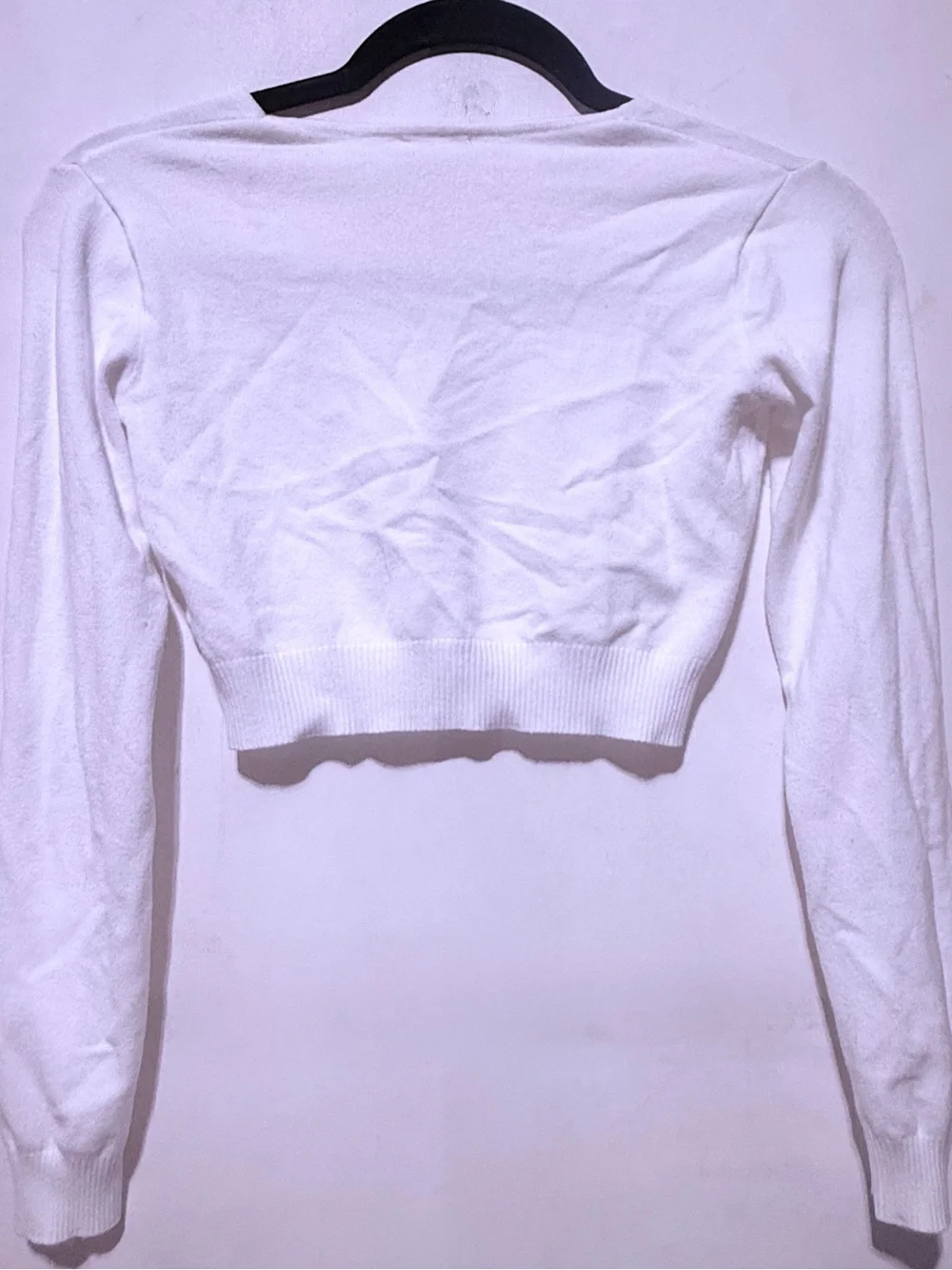 John Galt V-neck cropped long-sleeve sweater soft knit